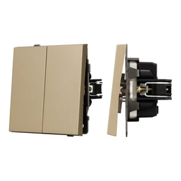 Фото #1 товара Механизм выключателя двухклавишный проходной SWT-TENDO-MKP2-SFPL-GD (230V, 10A) (Arlight, -)