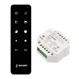 Фото #1 товара INTELLIGENT ARLIGHT Диммер SMART-SET-TRIAC-601-72-DIM-PD-IN Black (230V, 1x1.5A, ПДУ 10кн, 2.4G) (IARL, IP20 Пластик, 5 лет)