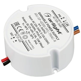 Фото #1 товара Блок питания ARJ-SP-40300-PFC-TRIAC-R (12W, 27-40V, 300mA) (Arlight, IP44 Пластик, 5 лет)