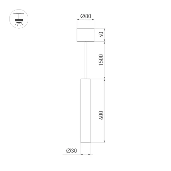 Фото #5 товара Светильник SP-PIPE-HANG-L600-R30-9W Warm3000 (BR, 24 deg, 230V) (Arlight, IP20 Металл, 3 года)