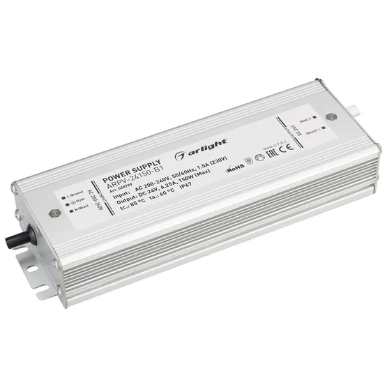 Фото #1 товара Блок питания ARPV-24150-B1 (24V, 6,3A, 150W) (Arlight, IP67 Металл, 3 года)