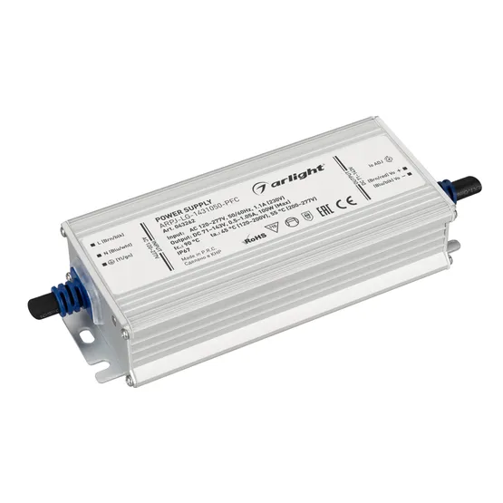 Фото товара Блок питания ARPJ-LG-1431050-PFC (100W, 71-143V, 0.5-1.05A) (Arlight, IP67 Металл, 5 лет)