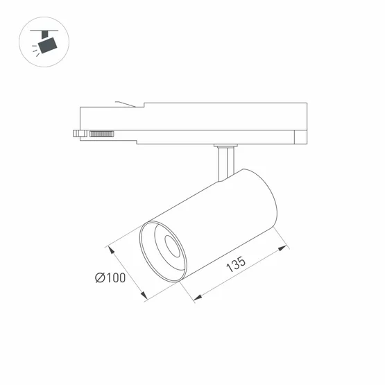 Фото #2 товара Светильник LGD-NIKA-4TR-R100-40W Warm3000 (BK, 24 deg, 230V) (Arlight, IP20 Металл, 5 лет)