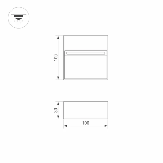 Фото #4 товара Светильник LGD-TRACE-S100x100-4W Warm3000 (GR, 65 deg, 230V) (Arlight, IP65 Металл, 3 года)