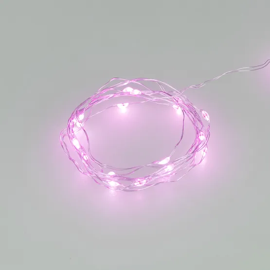 Фото товара Светодиодная гирлянда ARD-DEW-HOME-2000-CLEAR-20LED-STD Purple (1.5V, Battery Pack, Cork) (Ardecoled, IP20)