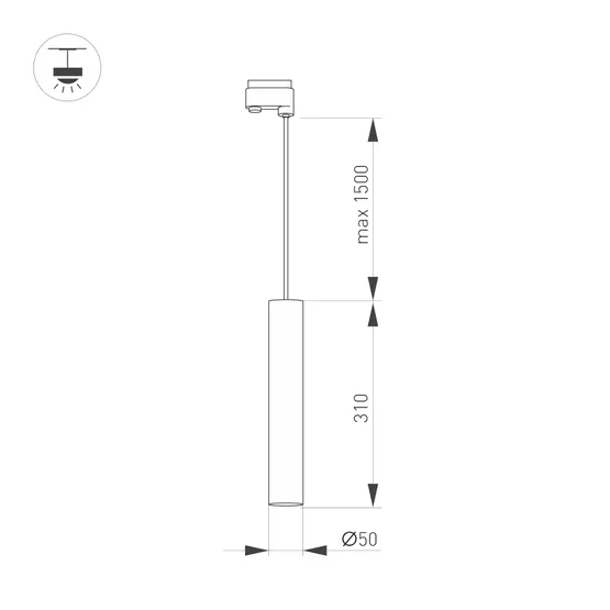 Фото #3 товара Светильник LGD-PIPE-TRACK-HANG-4TR-R50-9W Warm3000 (WH, 40 deg, 230V) (Arlight, IP20 Металл, 3 года)