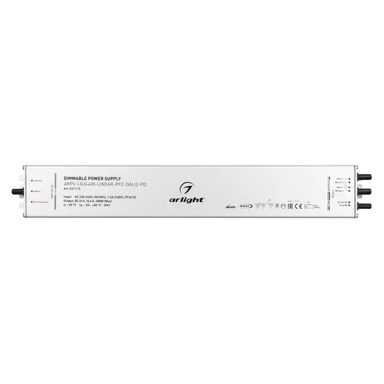 Фото #3 товара Блок питания ARPV-LG24400-LINEAR-PFC-DALI2-PD (24V, 16.7A, 400W) (Arlight, IP67 Металл, 5 лет)