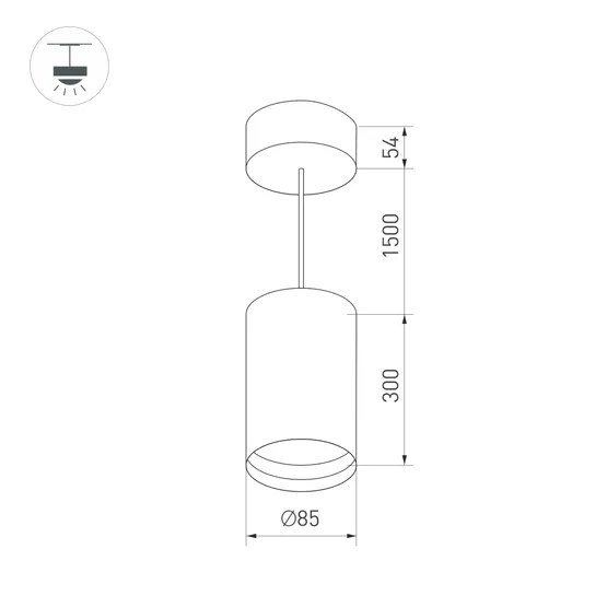 Фото #11 товара Светильник SP-POLO-HANG-LONG300-R85-15W Warm3000 (WH-WH, 40 deg) (Arlight, IP20 Металл, 3 года)