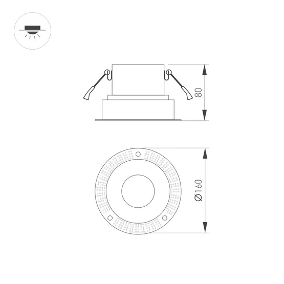 Фото #6 товара Корпус PLURIO-BASE-BUILT-TRIMLESS-R160 (WH, 1-2, 200mA) (Arlight, IP20 Металл, 3 года)