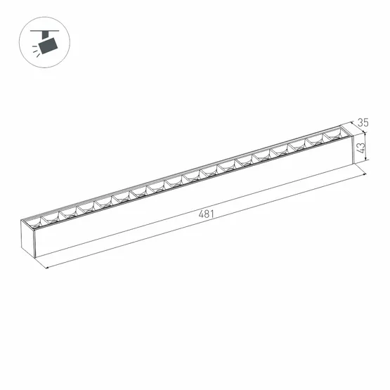 Фото #5 товара Светильник MAG-LASER-45-L480-18W Warm3000 (BK, 15 deg, 24V) (Arlight, IP20 Металл, 3 года)