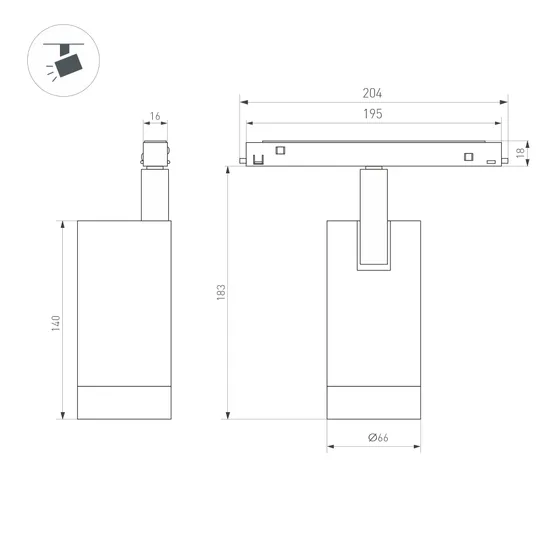 Фото #3 товара Светильник MAG-ORIENT-SPOT-R65-20W Day4000 (BK, 24 deg, 48V) (Arlight, IP20 Металл, 5 лет)