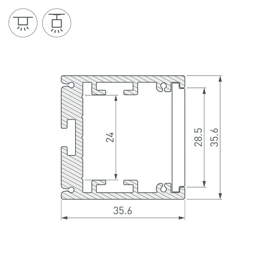 Фото #2 товара Профиль SL-ARC-3535-D320-W90 WHITE (260мм, дуга 1 из 4) (Arlight, Алюминий)