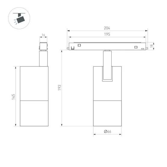 Фото #2 товара Светильник MAG-FLEX-SPOT-ZOOM-R65-15W Warm3000 (BK, 34-60 deg, 48V) (Arlight, IP20 Металл, 5 лет)