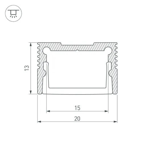 Фото #3 товара Профиль SL-SLIM20-H13-2000 WHITE (Arlight, Алюминий)