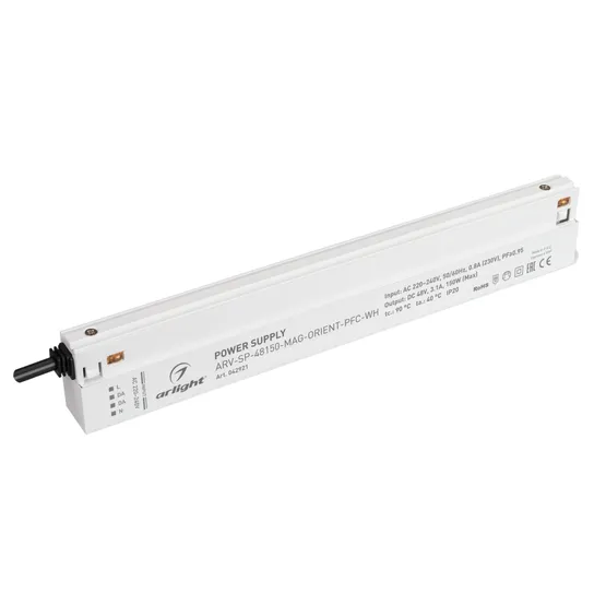 Фото товара Блок питания ARV-SP-48150-MAG-ORIENT-PFC-WH (48V, 3.1A, 150W) (Arlight, IP20 Пластик, 5 лет)