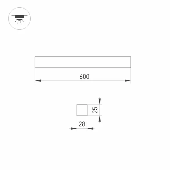 Фото #6 товара Светильник SNAP-STARLINE-LASER-S600-13W Warm3000 (WH-BK, 80 deg, 48V) (Arlight, IP40 Металл, 3 года)