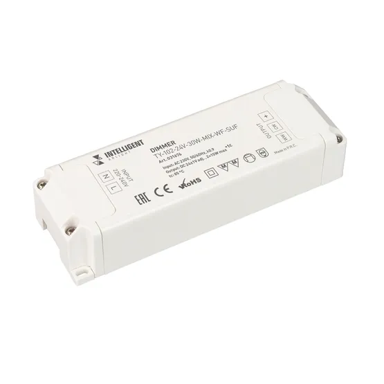 Фото товара INTELLIGENT ARLIGHT Диммер TY-102-24V-30W-MIX-WF-SUF (230V, WIFI, 433MHz, 2x0.6A) (IARL, Пластик)