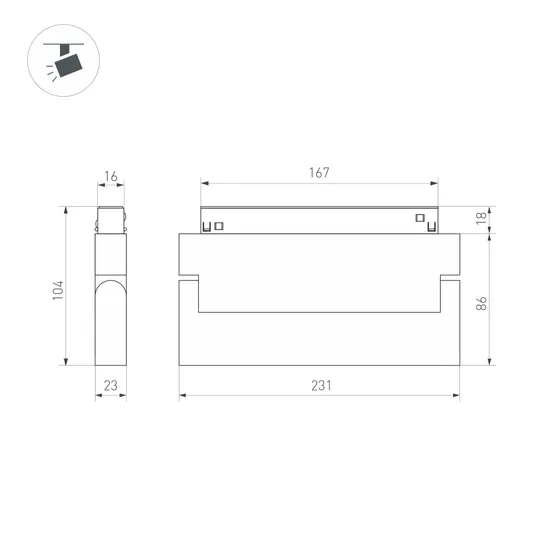 Фото #5 товара Светильник MAG-ORIENT-FLAT-FOLD-S230-12W Day4000 (BK, 80 deg, 48V) (Arlight, IP20 Металл, 3 года)