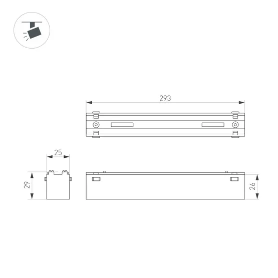 Фото #3 товара Светильник MAG-VIBE-FLAT-L293-12W Warm3000 (WH, 100 deg, 48V) (Arlight, IP20 Металл, 5 лет)