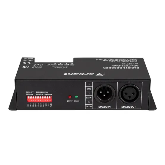 Фото #2 товара Декодер ARL-7022-DMX (12-24V, 4x8A, DMX512, XLR3) (Arlight, IP20 Металл, 3 года)