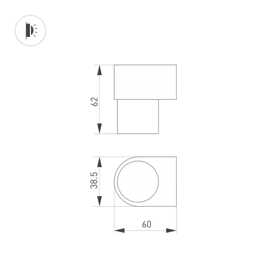 Фото #2 товара Светильник SP-SPICY-WALL-MINI-S60x39-3W Warm3000 (WH, 40 deg, 230V) (Arlight, IP20 Металл, 3 года)