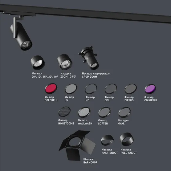 Фото #2 товара Насадка с изменяемым углом LGD-ARTIFACT-ZOOMLENS-R65 (WH, 10-50 deg) (Arlight, Металл)