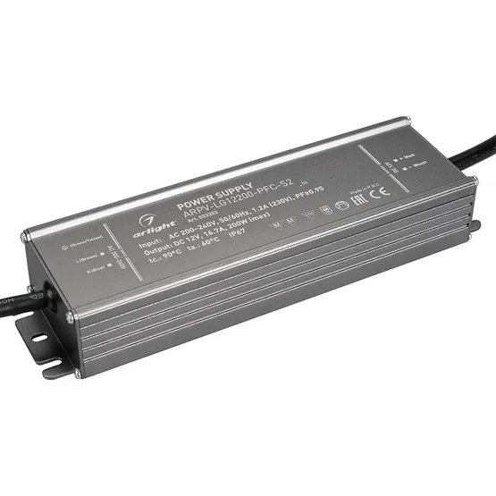 Фото #1 товара Блок питания ARPV-LG12200-PFC-S2 (12V, 16.7A, 200W) (Arlight, IP67 Металл, 5 лет)