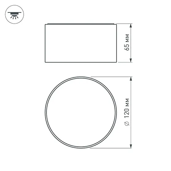 Фото #8 товара Светильник SP-RONDO-120B-12W Warm White (Arlight, IP40 Металл, 3 года)