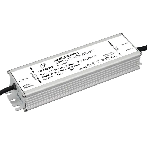 Фото #1 товара Блок питания ARPV-UH24400-PFC-55C (24V, 16.7A, 400W) (Arlight, IP67 Металл, 5 лет)