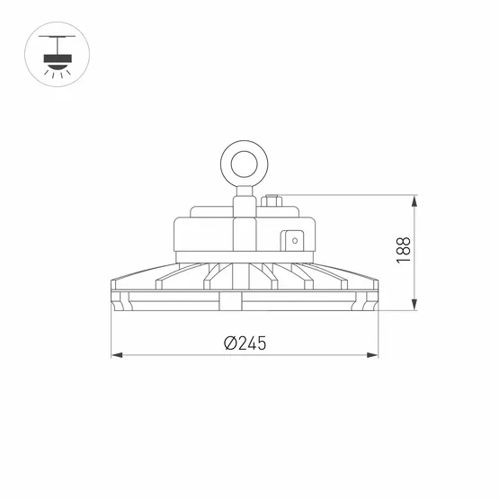 Фото #3 товара Светильник SP-FENIX-R245-100W White5000 (BK, 60 deg, 230V) (Arlight, IP65 Металл, 5 лет)