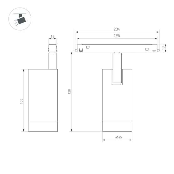 Фото #3 товара Светильник MAG-ORIENT-SPOT-R45-12W Warm2700 (BK, 24 deg, 48V) (Arlight, IP20 Металл, 5 лет)