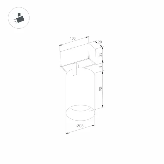 Фото #8 товара Светильник MAG-SPOT-25-R90-9W Day4000 (BK, 30 deg, 24V) (Arlight, IP20 Металл, 3 года)