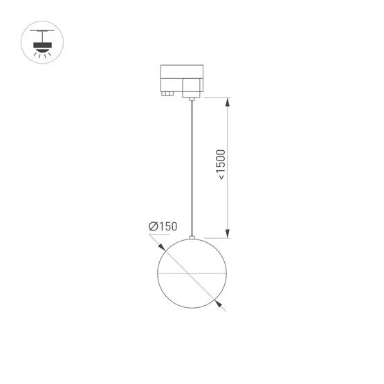 Фото #4 товара Светильник LGD-EMISFERO-TRACK-HANG-2TR-R150-11W Day4000 (WH, 170 deg, 230V) (Arlight, IP20 Металл, 3 года)