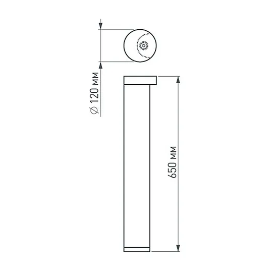 Фото #5 товара Светильник LGD-Path-Round120-H650B-12W Warm White (Arlight, IP54 Металл, 3 года)