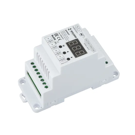 Фото товара INTELLIGENT ARLIGHT Диммер SMART-DALI-104-62-ADDR-RGBW-DT6/DT8-PD-DIN White (12-48V, 4x5А)  (IARL, IP20 Пластик, 5 лет)