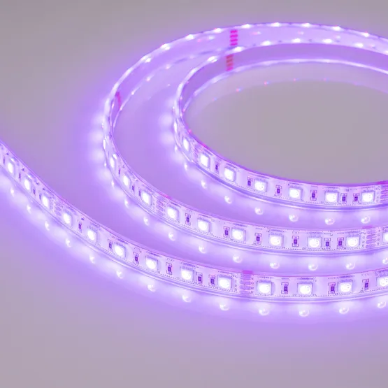 Фото #1 товара Светодиодная лента герметичная RTW-PU-B60-12.5mm 24V RGB (14.4 W/m, IP68, Wire 2m, 5m) (Arlight, -)