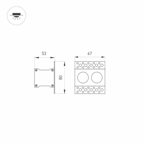 Фото #6 товара Светильник MS-ORIENT-BUILT-TRIMLESS-TC-S38x67-5W Warm3000 (WH-BK, 30 deg, 230V) (Arlight, IP20 Металл, 5 лет)