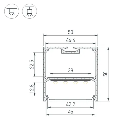 Фото #3 товара Профиль SL-LINE-5050-2000 ANOD (BY) (Arlight, Алюминий)