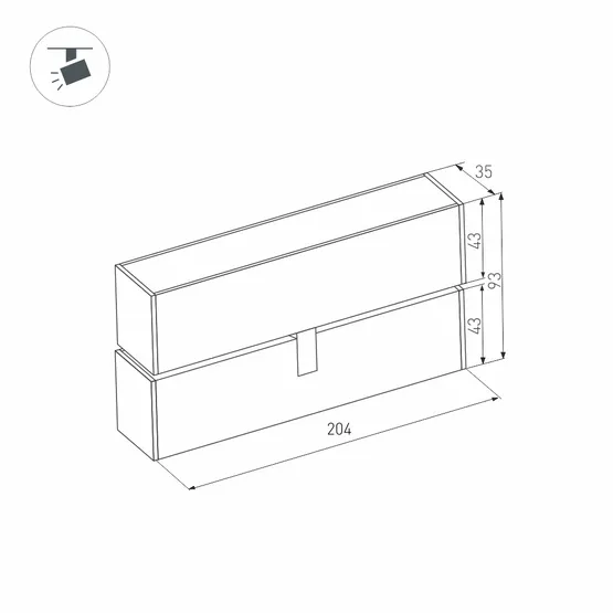 Фото #7 товара Светильник MAG-FLAT-FOLD-45-S205-6W Warm3000 (BK, 100 deg, 24V) (Arlight, IP20 Металл, 3 года)