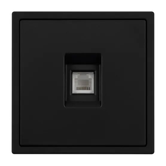 Фото #2 товара Механизм телефонной розетки SCT-NOBE-MTL1-SFPL-BK (RJ-11, 4C) (Arlight, Черный оникс)