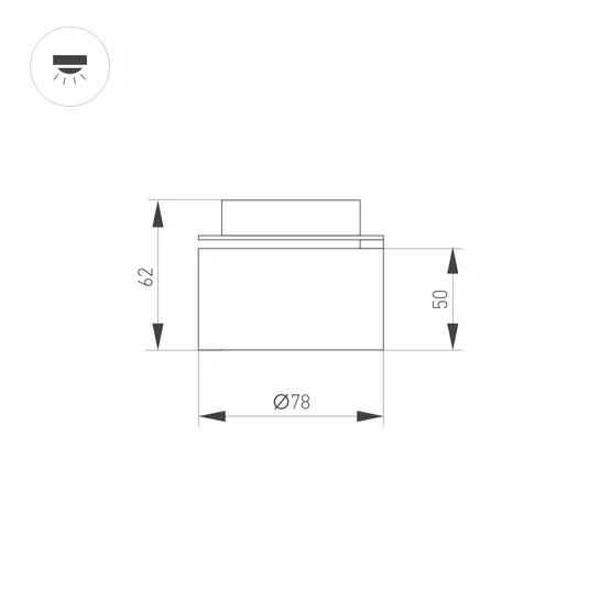 Фото #3 товара Модуль светодиодный PLURIO-LAMP-R77-9W Warm3000 (NI, 36 deg, 2-2, 38V, 200mA) (Arlight, Металл)