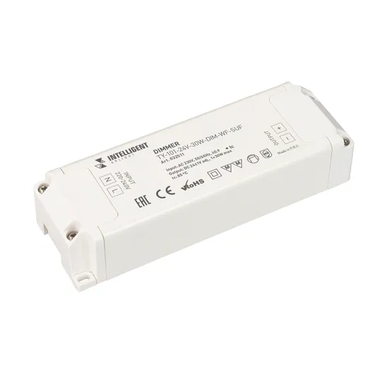 Фото товара INTELLIGENT ARLIGHT Диммер TY-101-24V-30W-DIM-WF-SUF (230V, WIFI, 433MHz, 1х1.25A) (IARL, Пластик)