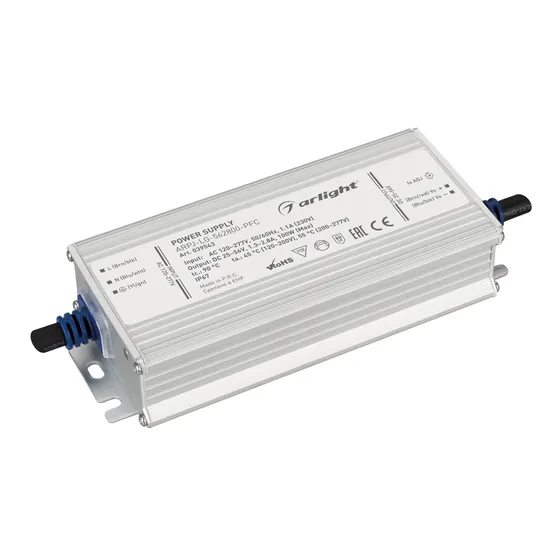 Фото товара Блок питания ARPJ-LG-562800-PFC (100W, 25-56V, 1.3-2.8A) (Arlight, IP67 Металл, 5 лет)