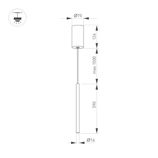 Фото #4 товара Светильник SP-UMBRA-HANG-V-L600-10W Warm3000 (GD, 120 deg, 230V) (Arlight, IP20 Металл, 3 года)