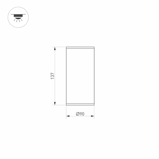 Фото #5 товара Светильник LGD-FORMA-SURFACE-R90-12W Warm3000 (GR, 44 deg, 230V) (Arlight, IP54 Металл, 3 года)