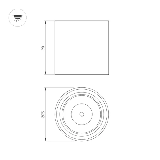 Фото #3 товара Светильник SP-SALT-R75-8W Warm3000 (WH-BK, 40 deg, 230V) (Arlight, IP44 Металл, 5 лет)