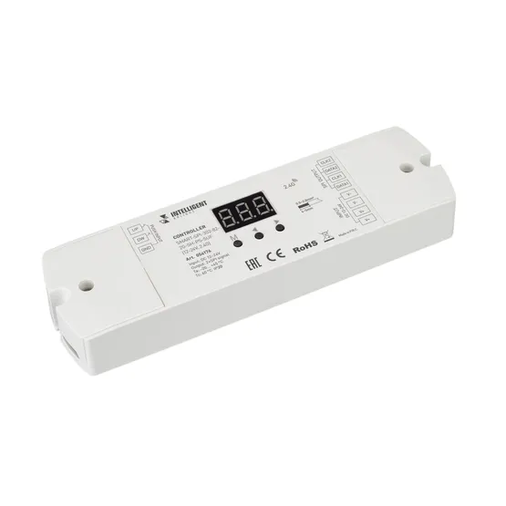 Фото товара INTELLIGENT ARLIGHT Контроллер SMART-SPI-302-82-2G-SH-PS-SUF (12-24V, 2.4G) (IARL, IP20 Пластик, 5 лет)