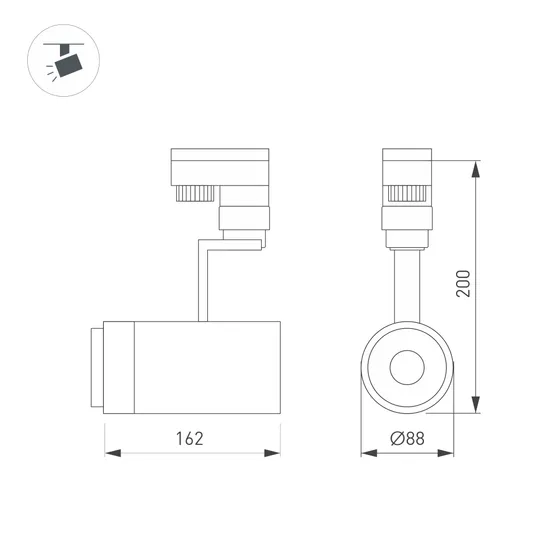 Фото #5 товара Светильник LGD-ZEUS-4TR-R88-20W Warm (BK, 20-60 deg) (Arlight, IP20 Металл, 3 года)