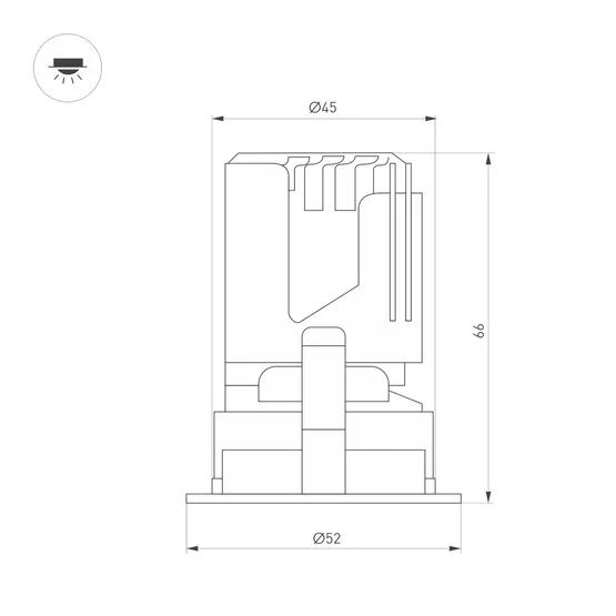 Фото #3 товара Светильник MS-ARADO-BUILT-R45-5W Warm3000 (WH-WH, 36 deg, 230V) (Arlight, IP20 Металл, 5 лет)