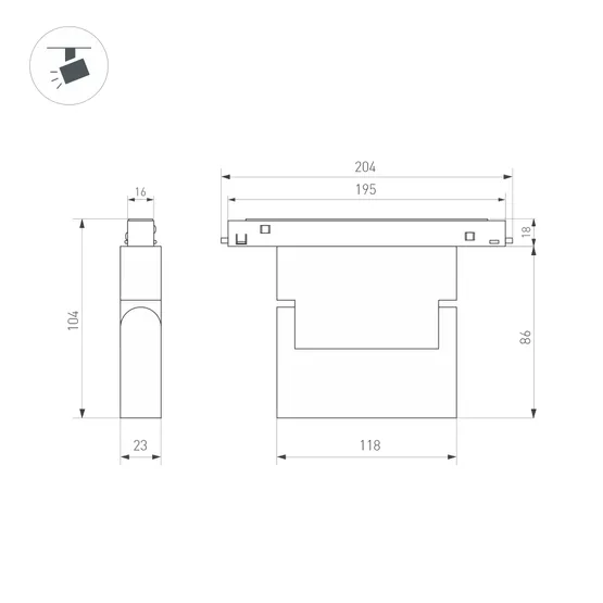 Фото #5 товара Светильник MAG-ORIENT-FLAT-FOLD-S195-6W Day4000 (BK, 80 deg, 48V) (Arlight, IP20 Металл, 3 года)